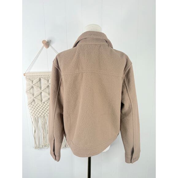 NWT Joie Teddy Jacket Womens XL Camel Tan Cropped Moto Shacket - Picture 6 of 8